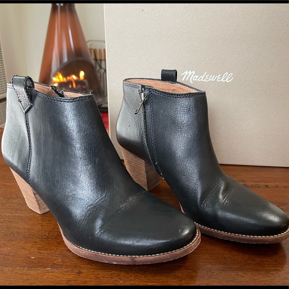 Madewell The Billie Boot in Leather True Black Size 8.5